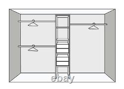 2 Portes de placard coulissantes avec miroir encadré blanc et rangement & rail de conception Stanley