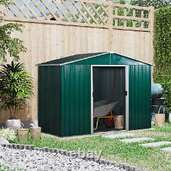 Abri de jardin Outsunny 8 x 6 pieds avec double porte coulissante extérieure verte