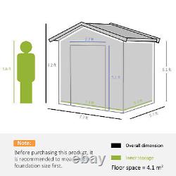 Abri de jardin Outsunny 8 x 6ft avec double porte coulissante extérieure gris