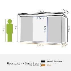 Abri de jardin Outsunny Organisateur d'outils de rangement extérieur avec double porte coulissante gris