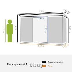 Abri de jardin Outsunny Organiseur d'outils de rangement extérieur avec double porte coulissante gris