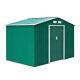 Abri De Jardin De Stockage Galvanisé Outsunny 9 X 6ft Avec Porte Coulissante, Vert