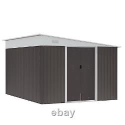 Abri de jardin en acier Outsunny 11,3x9,2ft avec portes coulissantes et 2 évents, gris