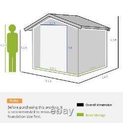 Abri de jardin galvanisé Outsunny 9 x 6FT avec porte coulissante, gris