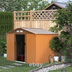 Abri de jardin galvanisé Outsunny 9 x 6FT avec porte coulissante, jaune