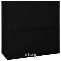 Armoire à portes coulissantes VidaXL noire 90x40x90 cm en acier pour meubles de maison