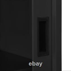 Armoire à portes coulissantes en acier compact anthracite avec solution de rangement P7D6