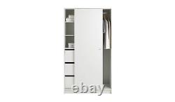 Armoire coulissante 1 porte Malibu blanc Élégante et spacieuse unité de rangement pour chambre