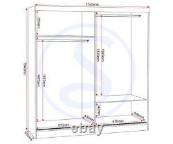 Armoire coulissante à 2 portes Nevada en finition laquée noire avec rangement sur rail suspendu