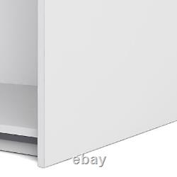 Armoire coulissante à miroir blanc à 5 étagères 180cm de rangement pour vêtements Fowler