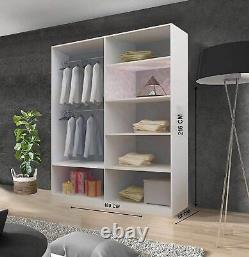 Armoire coulissante élégante pour chambre avec éclairage LED, grand espace de rangement et design