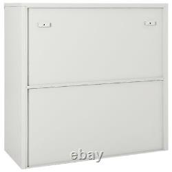 Armoire coulissante en acier dans le bureau gris de rangement et d'organisation J2M4