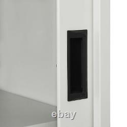 Armoire coulissante en acier dans le bureau gris de rangement et d'organisation J2M4