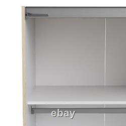 Armoire coulissante en chêne à 2 étagères 180cm Portes de qualité Rangement de chambre Fowler