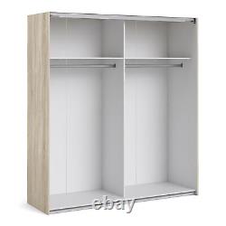 Armoire coulissante en chêne à 2 étagères 180cm Portes de qualité Rangement de chambre Fowler