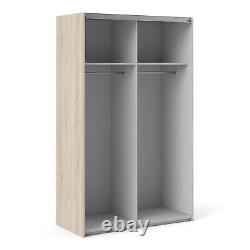 Armoire coulissante en chêne avec 2 étagères et 2 portes de qualité de 120 cm pour le rangement de vêtements Fowler