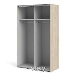 Armoire coulissante en chêne avec 2 étagères et 2 portes de qualité de 120 cm pour le rangement de vêtements Fowler