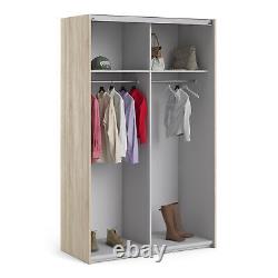 Armoire coulissante en chêne avec 2 étagères et 2 portes de qualité de 120 cm pour le rangement de vêtements Fowler