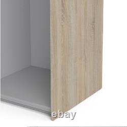 Armoire coulissante en chêne avec 2 étagères et 2 portes de qualité de 120 cm pour le rangement de vêtements Fowler