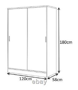 Armoire coulissante simple à 2 portes REFLECT en blanc brillant / meuble blanc mat 1.2m