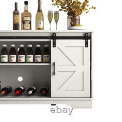 Armoire de bar à portes coulissantes pour grange 2 - Buffet à domicile avec armoire de rangement de ferme et support TV