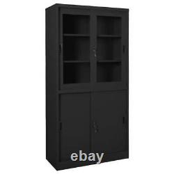 Armoire de bureau avec porte coulissante Anthracite 90x40x180cm Organisateur de rangement en acier