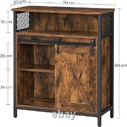 Armoire de rangement VASAGLE, buffet, avec porte de grange coulissante, compartiment ouvert