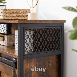 Armoire de rangement VASAGLE, buffet, avec porte de grange coulissante, compartiment ouvert