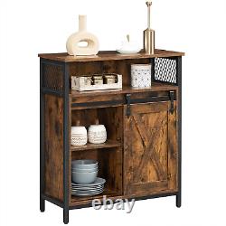 Armoire de rangement VASAGLE, buffet, avec porte de grange coulissante, compartiment ouvert