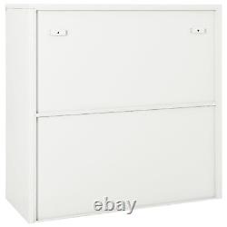 Armoire de rangement de bureau en acier Festnight avec porte coulissante et étagère ajustable P0U8