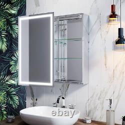 Armoire de salle de bain avec miroir à LED et étagère coulissante, évaluée IP44, 430x690mm