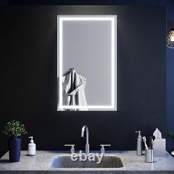 Armoire de salle de bains avec miroir LED et éclairage, armoire de rangement avec porte coulissante 430×690mm