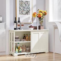 Bahut Buffet Cabinet Empilable Armoire de Rangement de Cuisine avec Porte Coulissante & A