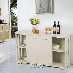 Buffet de rangement moderne blanc pour salon cuisine - Unité d'affichage rustique