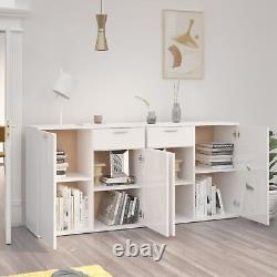 Buffet latéral Gecheer Armoire de rangement avec porte coulissante Empilable E9Q2