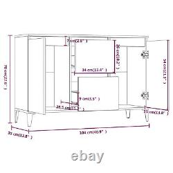 Buffet latéral Gecheer Armoire de rangement avec porte coulissante Empilable W9L8