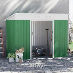 Cabane de rangement de jardin Outsunny avec porte coulissante, fenêtre de ventilation et toit en pente