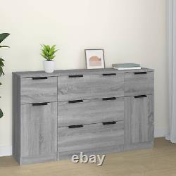 Goliraya 3 Pièces Buffet Armoire de Rangement avec Porte Coulissante A5Q8