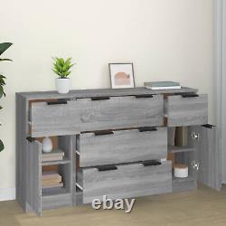 Goliraya 3 Pièces Buffet Armoire de Rangement avec Porte Coulissante A5Q8