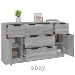 Goliraya 3 Pièces Buffet Armoire de Rangement avec Porte Coulissante A5Q8