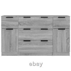 Goliraya 3 Pièces Buffet Armoire de Rangement avec Porte Coulissante A5Q8