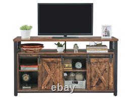 Grand meuble TV industriel de rangement buffet vintage en métal rustique cabinet média