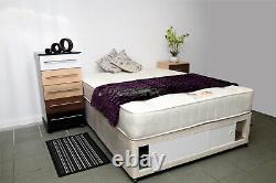 Lit Divan de Luxe de 4 pieds, 4 pieds 6, 5 pieds avec Matelas Orthopédique. Rangement. Tête de lit