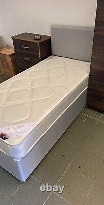 Lit Divan plus court 2ft6 x 5ft9, matelas profond matelassé de taille spéciale 3ftx5ft9