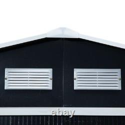 Outsunny 845-031CG Abri de jardin de rangement extérieur 9 X 6FT avec porte coulissante sombre