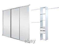 Portes de placard coulissantes (3 miroirs) et rangement. Jusqu'à 2235mm (7 pieds 4 pouces) de largeur.
