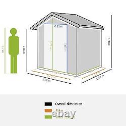 Remise de jardin extérieure de 5 pi x 4,3 pi, remise de rangement pour outils avec porte coulissante