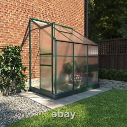 Serre Lean-To en polycarbonate avec cadre en aluminium et porte coulissante pour magasin de plantes