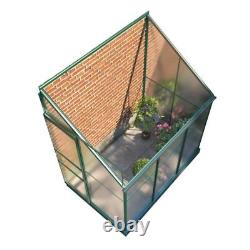 Serre Lean-To en polycarbonate avec cadre en aluminium et porte coulissante pour magasin de plantes