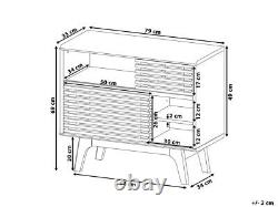 Table d'appoint en bois foncé avec étagères, armoires de rangement et support TV à Cleveland